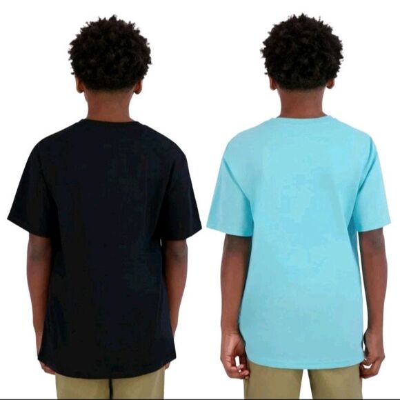 Volcom Boys 2 Pack Small 7/8 Graphic Print T-Shirts - Black and Aqua - Picture 3 of 4